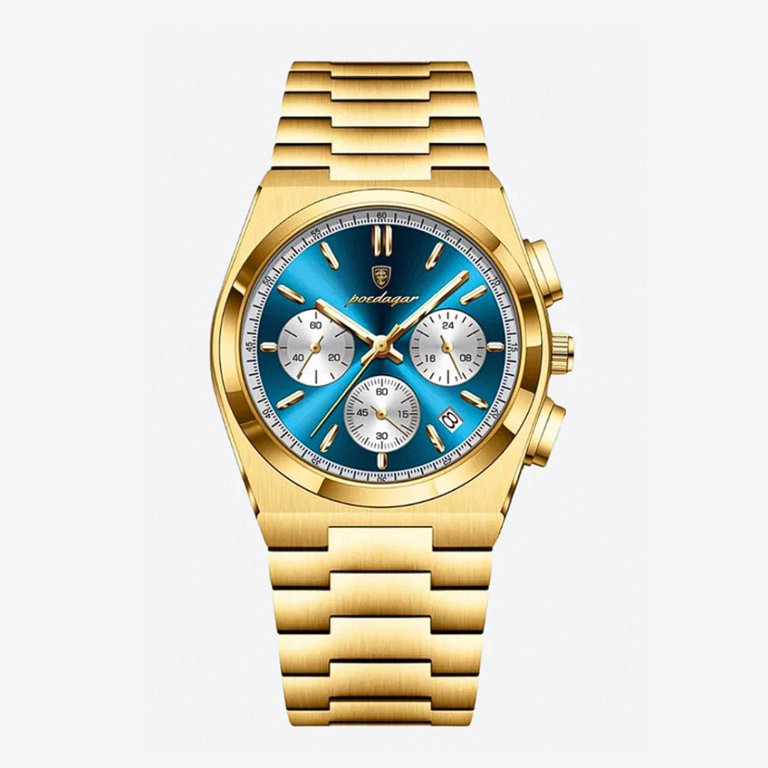 Logan | Reloj Moderno de Cronógrafo con Acabado en Acero Pulido | 40mm