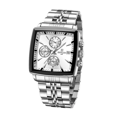 Troy | Reloj de pulsera de lujo para hombres de cuarzo rectangular de 47 mm