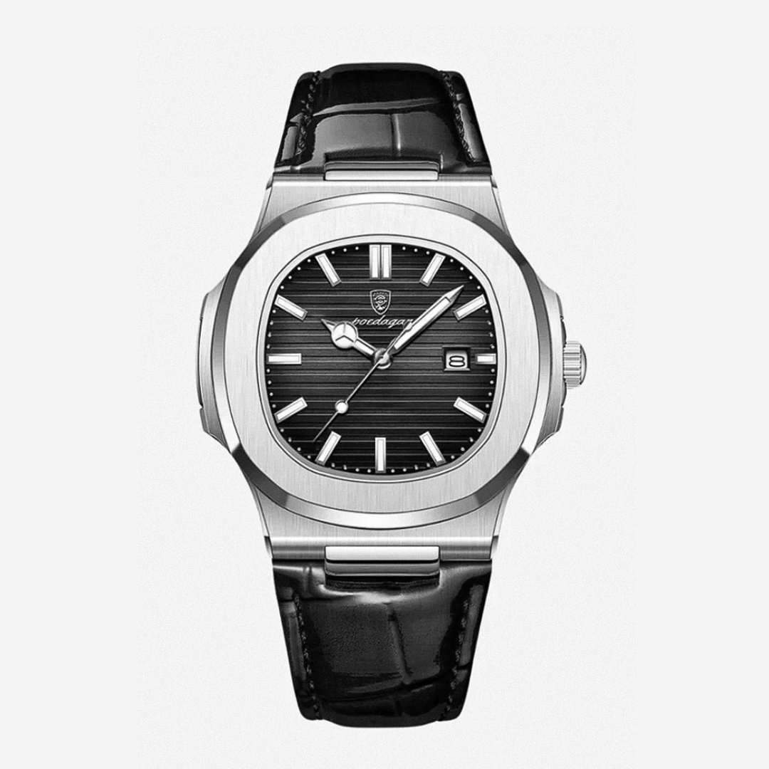 Elias | Estuche elegante combinado con una correa de cuero clásica | 40mm