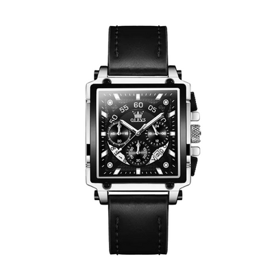 Joseph | Elegante reloj cronógrafo para hombre con caja cuadrada única | 42 x 45 mm