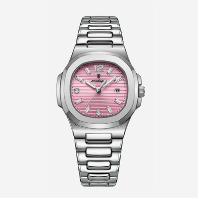 Evan | Reloj de diseño de acero integrado y pulido con detalles refinados de esfera | 31 mm