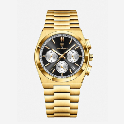 Logan | Reloj Moderno de Cronógrafo con Acabado en Acero Pulido | 40mm