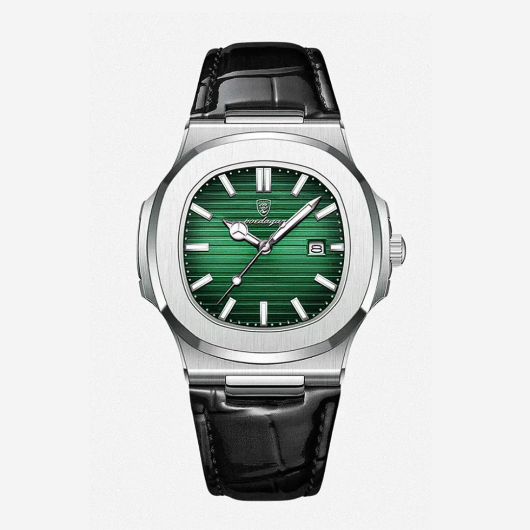 Elias | Estuche elegante combinado con una correa de cuero clásica | 40mm