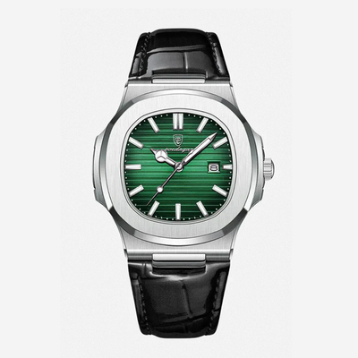 Elias | Estuche elegante combinado con una correa de cuero clásica | 40mm