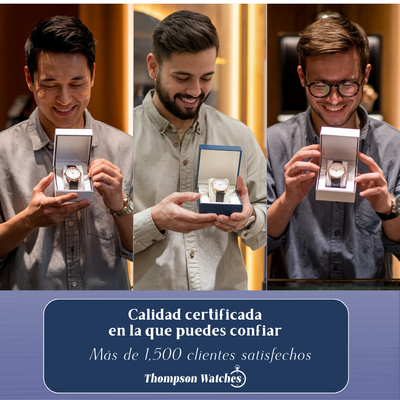 Isaac | Reloj de pulsera retro de cuero para hombre | 45 mm