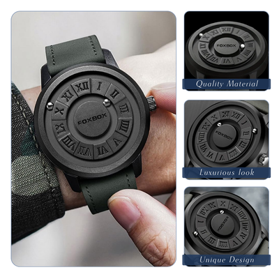 Max | Reloj de pulsera informal con esfera negra para hombre | 42 mm