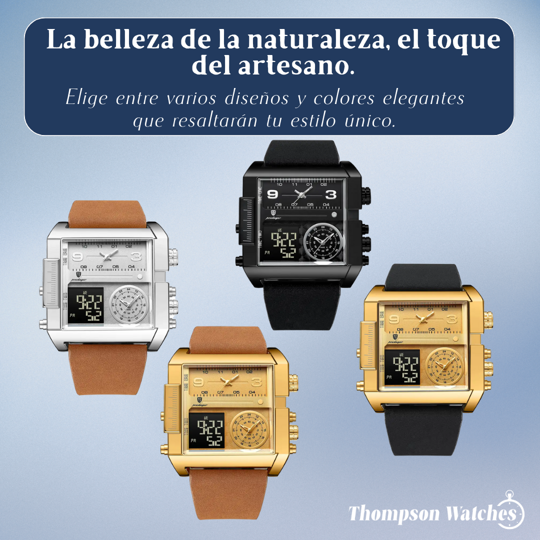 Alex | Reloj de pulsera de cuarzo con doble calendario para hombre | 51 mm