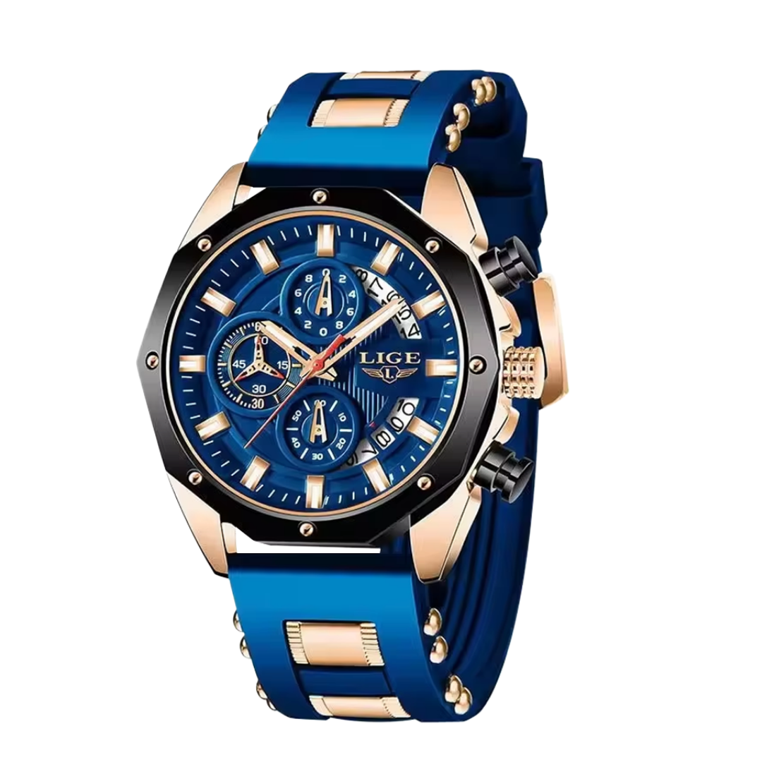 Dean | Reloj Deportivo para Hombre con Cronógrafo de Cuarzo y Correa de Silicona | 35mm