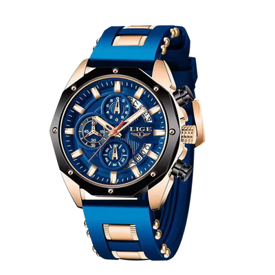 Dean | Reloj Deportivo para Hombre con Cronógrafo de Cuarzo y Correa de Silicona | 35mm