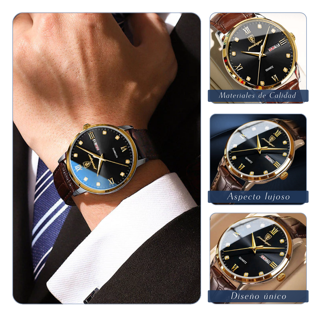 Enzo | Reloj de cuarzo elegante e impermeable para hombre | 42mm