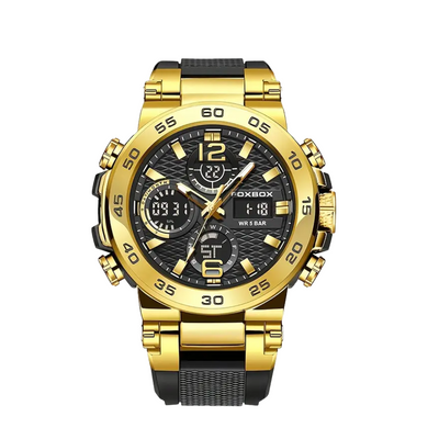 Nate | Reloj de cuarzo militar digital con doble pantalla para hombre | 46 mm