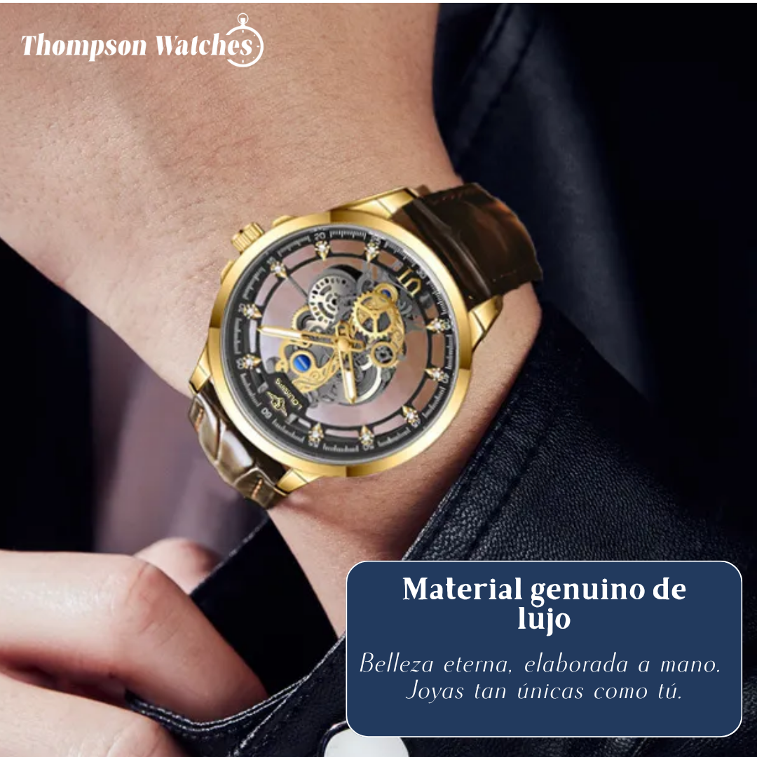 Orión | Reloj informal de negocios con diseño hueco de doble cara | 40.5 mm