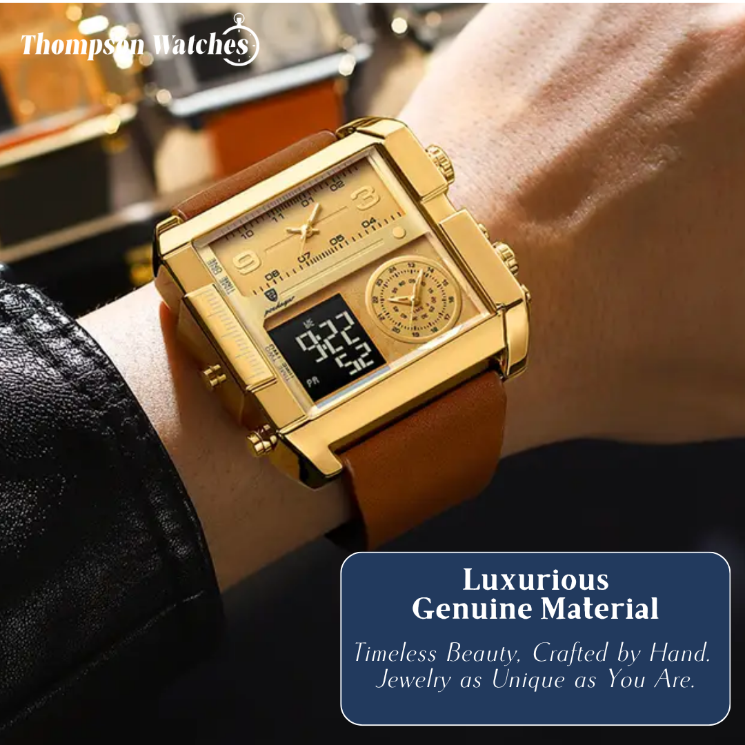 Alex | Reloj de pulsera de cuarzo con doble calendario para hombre | 51 mm