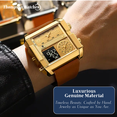 Alex | Reloj de pulsera de cuarzo con doble calendario para hombre | 51 mm