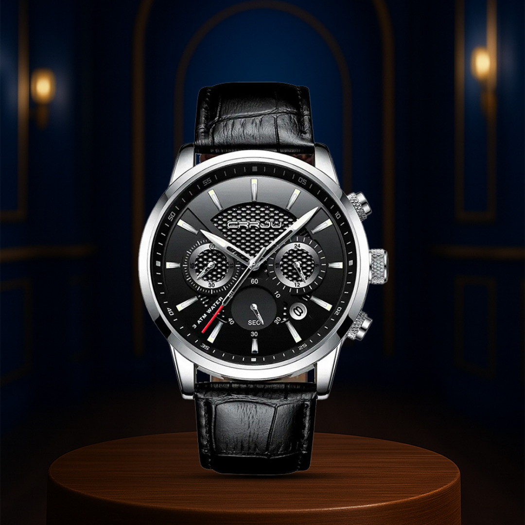 Rowan | Reloj de cuero de estilo militar | 42 mm