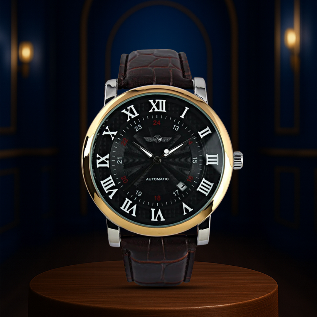 Daniel | Reloj mecánico clásico para hombre con números romanos | 45 mm