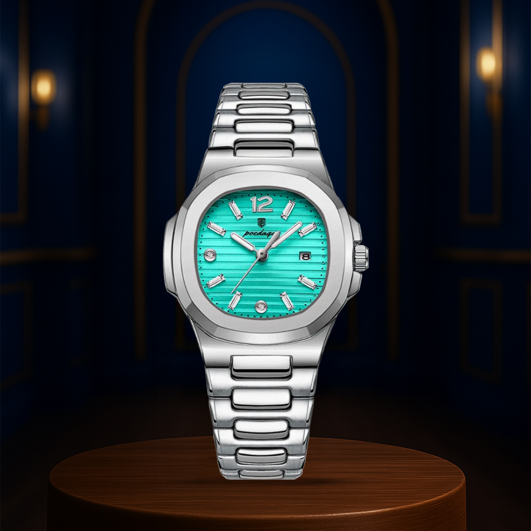 Evan | Reloj de diseño de acero integrado y pulido con detalles refinados de esfera | 31 mm