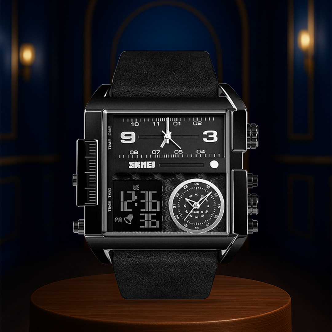 Alex | Reloj de pulsera de cuarzo con doble calendario para hombre | 51 mm