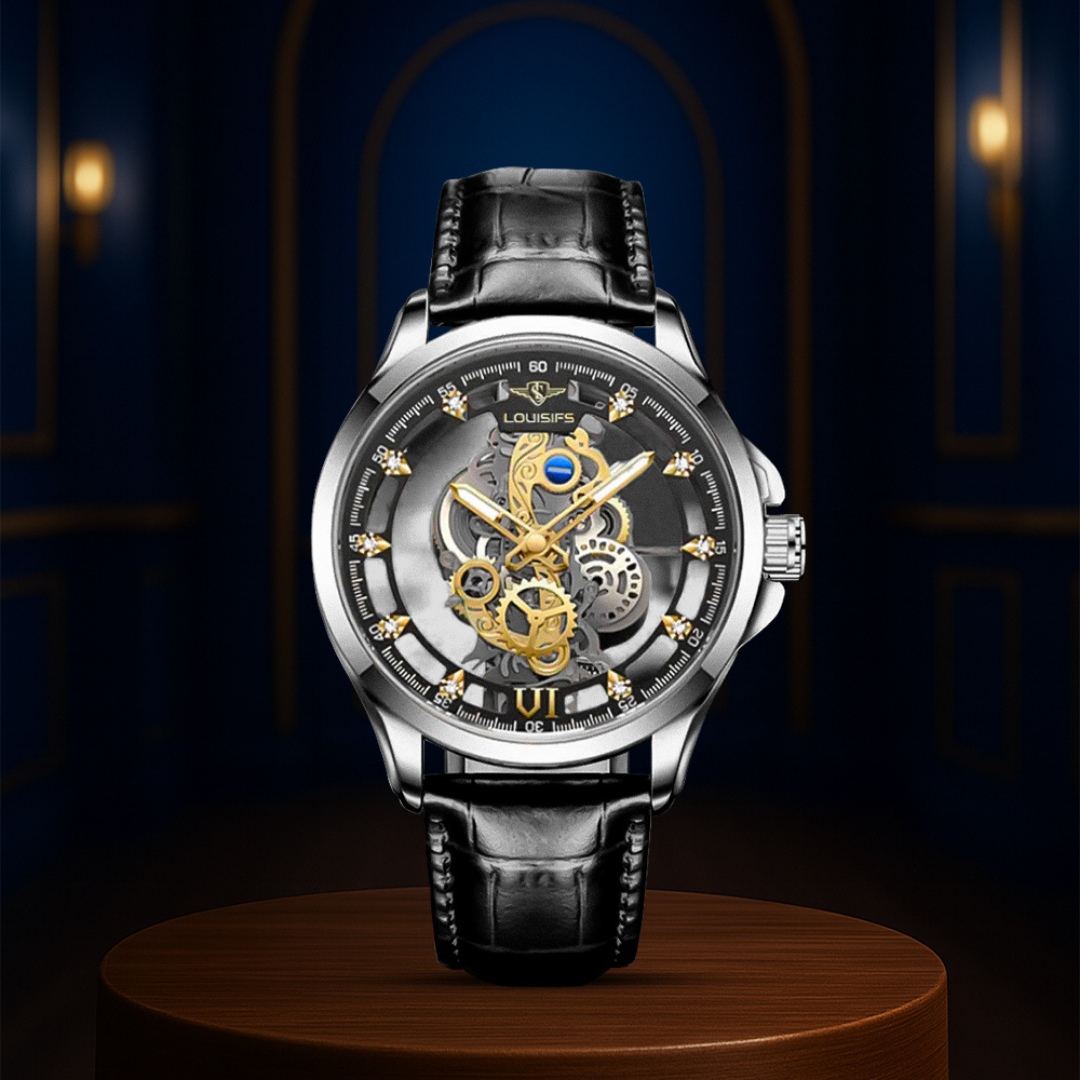 Orión | Reloj informal de negocios con diseño hueco de doble cara | 40.5 mm