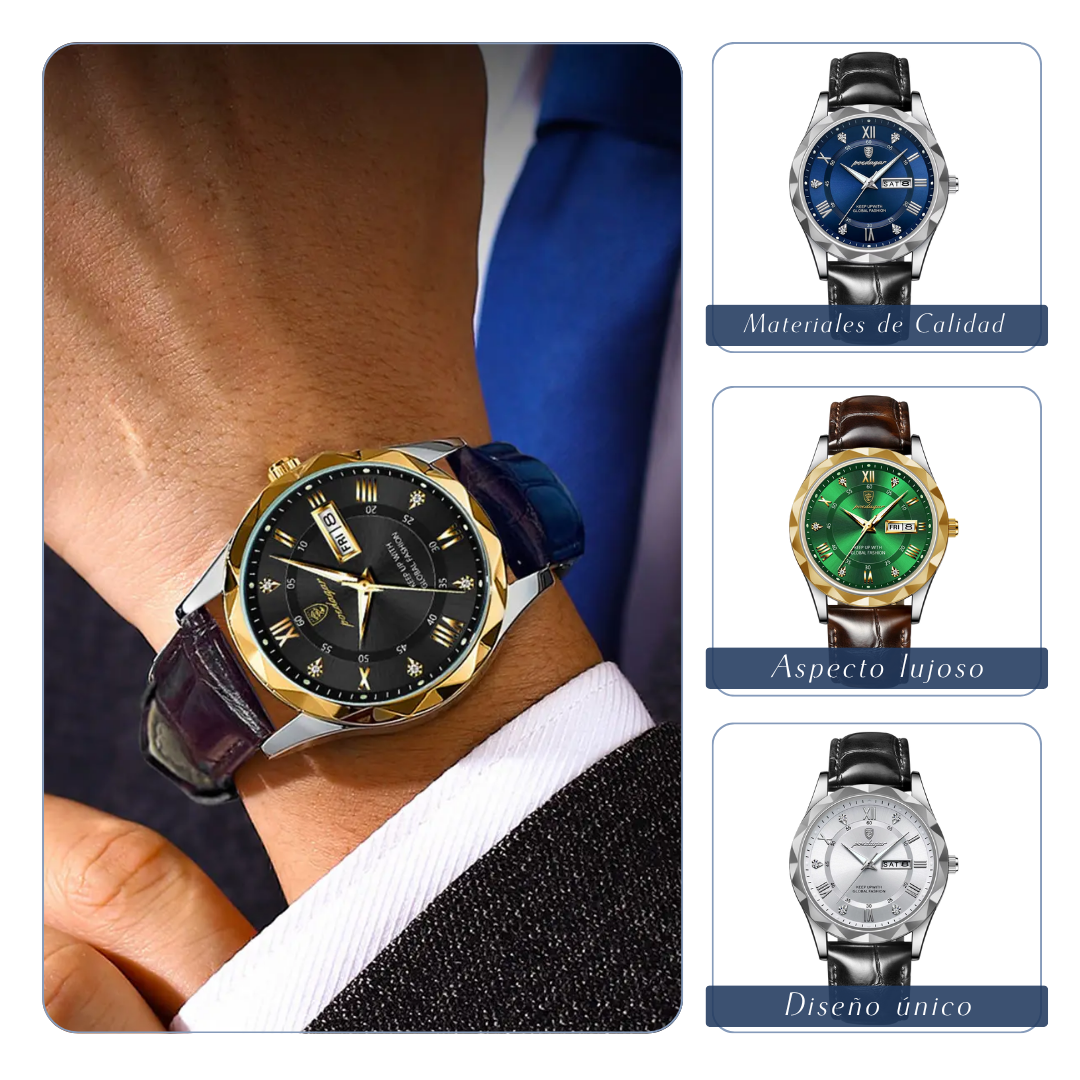 Levi | Reloj de cuarzo para hombre con fecha y día de la semana | 41 mm