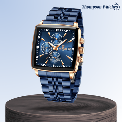 Troy | Reloj de pulsera de lujo para hombres de cuarzo rectangular de 47 mm