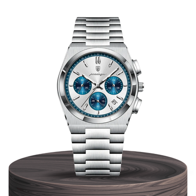 Logan | Reloj Moderno de Cronógrafo con Acabado en Acero Pulido | 40mm