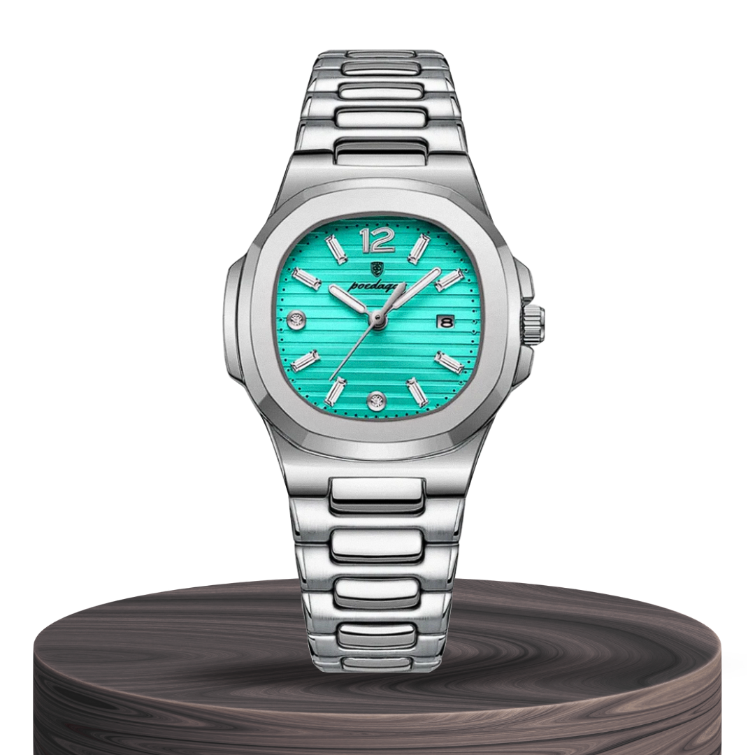 Evan | Reloj de diseño de acero integrado y pulido con detalles refinados de esfera | 31 mm