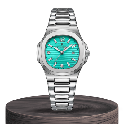 Evan | Reloj de diseño de acero integrado y pulido con detalles refinados de esfera | 31 mm