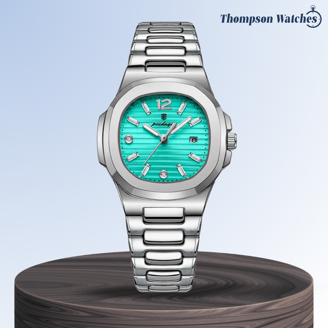 Evan | Reloj de diseño de acero integrado y pulido con detalles refinados de esfera | 31 mm