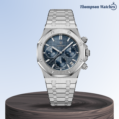 Damian | Reloj de diseño audaz con esfera de acero icónico y cronógrafo | 42 mm