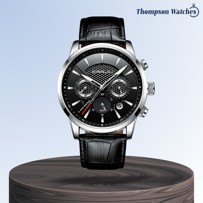 Rowan | Reloj de cuero de estilo militar | 42 mm