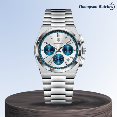 Logan | Reloj Moderno de Cronógrafo con Acabado en Acero Pulido | 40mm