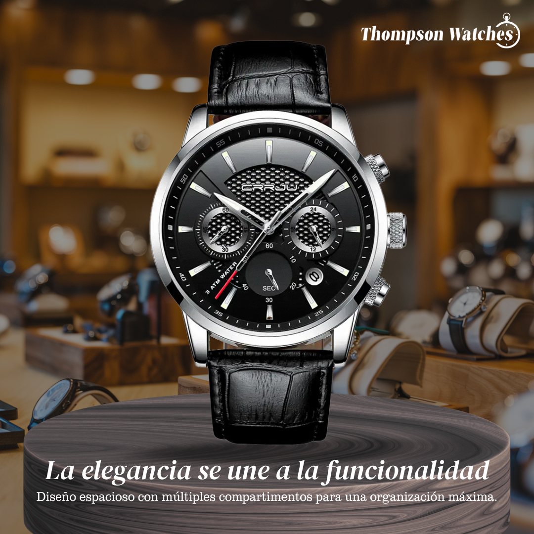 Rowan | Reloj de cuero de estilo militar | 42 mm