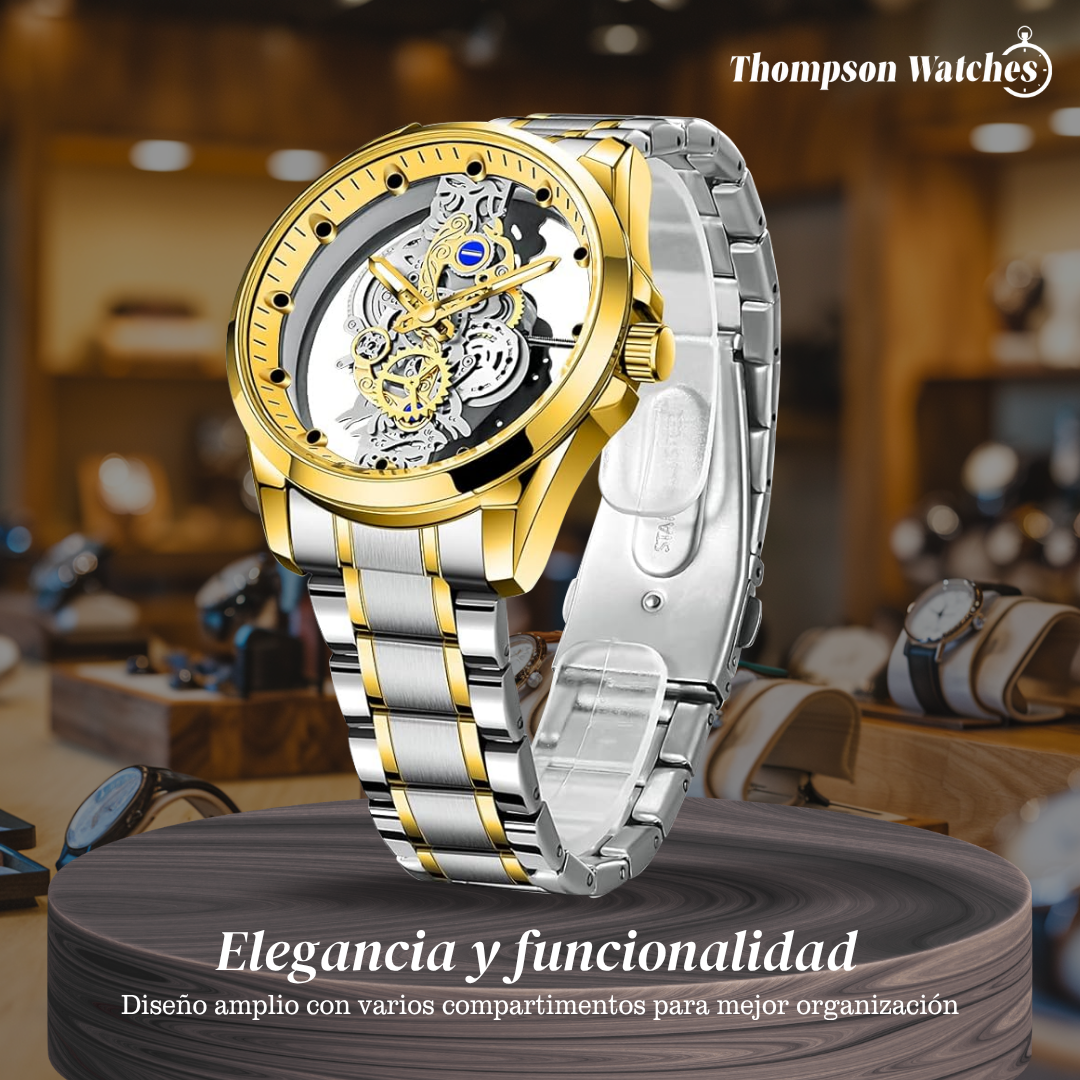 Río | Reloj Esqueleto de Cuarzo de Doble Cara Hueca | 42 mm