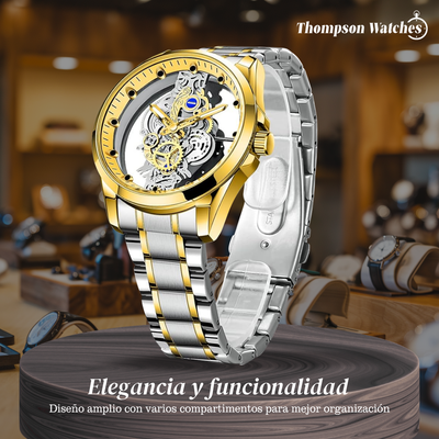 Río | Reloj Esqueleto de Cuarzo de Doble Cara Hueca | 42 mm