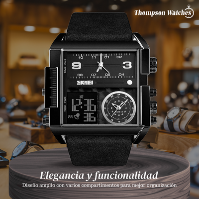 Alex | Reloj de pulsera de cuarzo con doble calendario para hombre | 51 mm