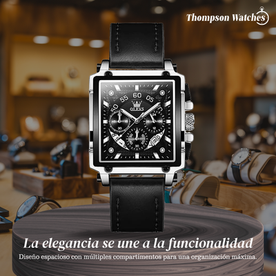 Joseph | Elegante reloj cronógrafo para hombre con caja cuadrada única | 42 x 45 mm