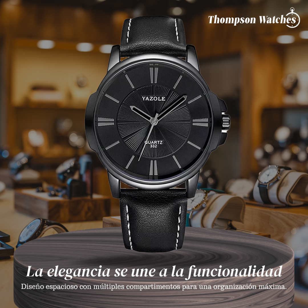 Gavin | Reloj de cuero y cristal opulento | 45 mm