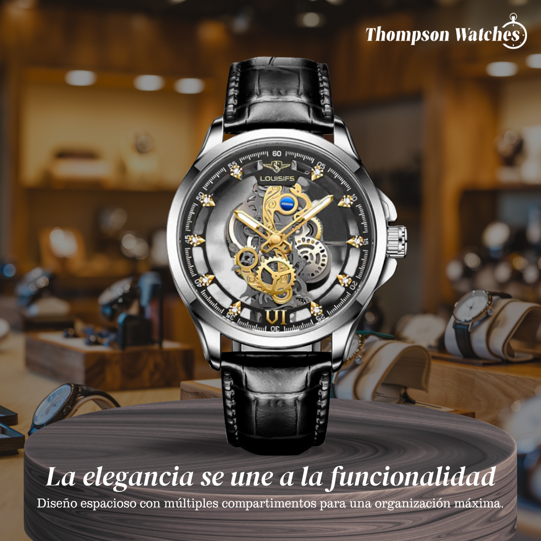 Orión | Reloj informal de negocios con diseño hueco de doble cara | 40.5 mm