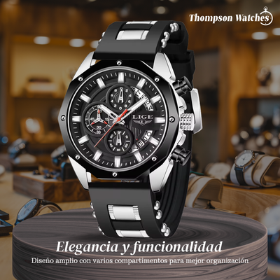 Dean | Reloj Deportivo para Hombre con Cronógrafo de Cuarzo y Correa de Silicona | 35mm