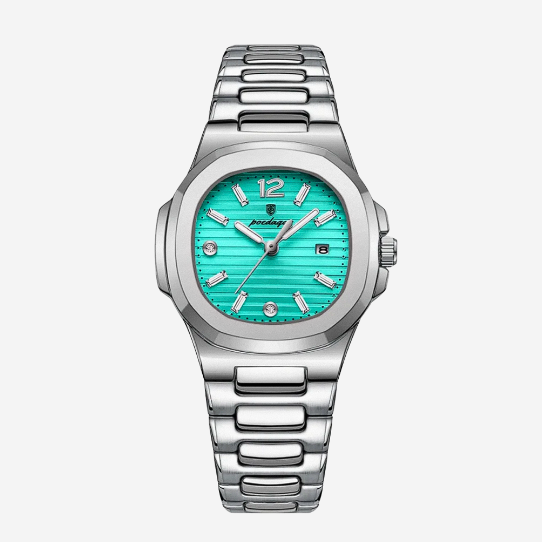 Evan | Reloj de diseño de acero integrado y pulido con detalles refinados de esfera | 31 mm