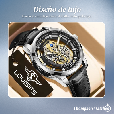 Orión | Reloj informal de negocios con diseño hueco de doble cara | 40.5 mm