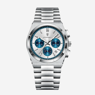 Logan | Reloj Moderno de Cronógrafo con Acabado en Acero Pulido | 40mm