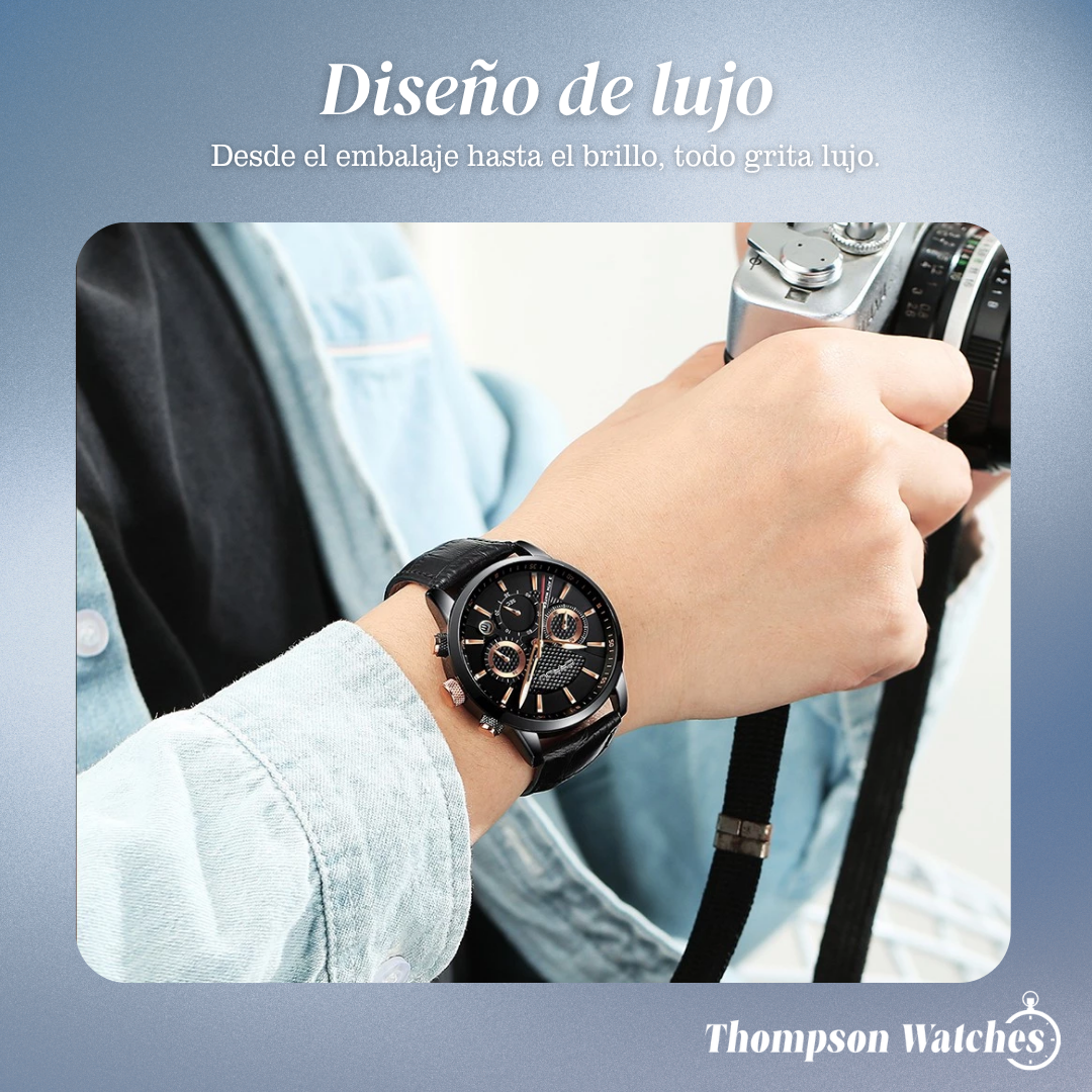 Rowan | Reloj de cuero de estilo militar | 42 mm