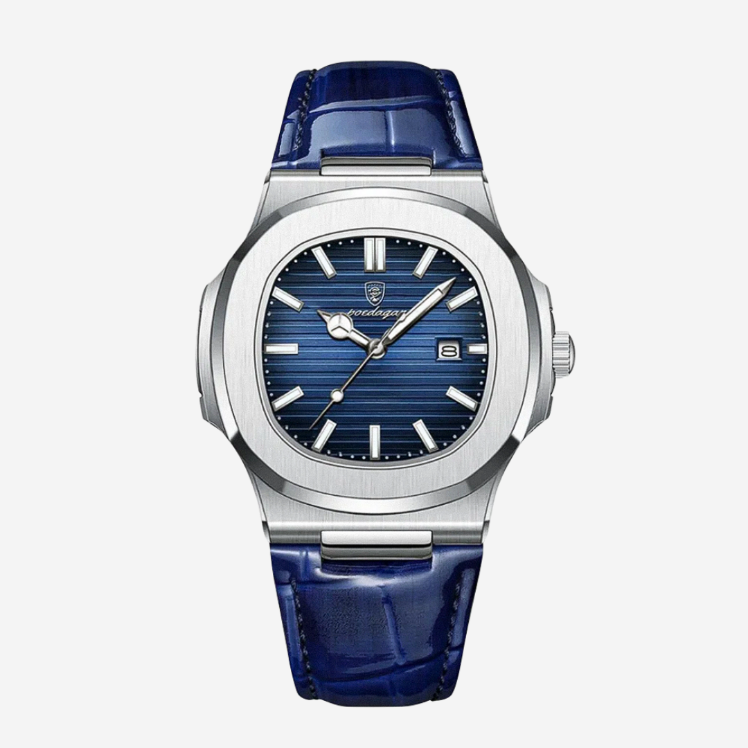 Elias | Estuche elegante combinado con una correa de cuero clásica | 40mm