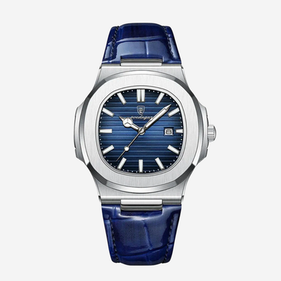 Elias | Estuche elegante combinado con una correa de cuero clásica | 40mm