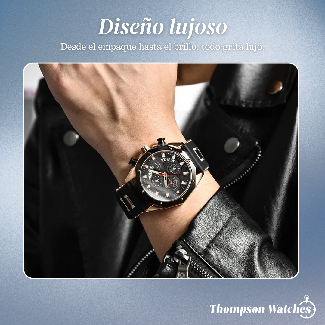 Dean | Reloj Deportivo para Hombre con Cronógrafo de Cuarzo y Correa de Silicona | 35mm