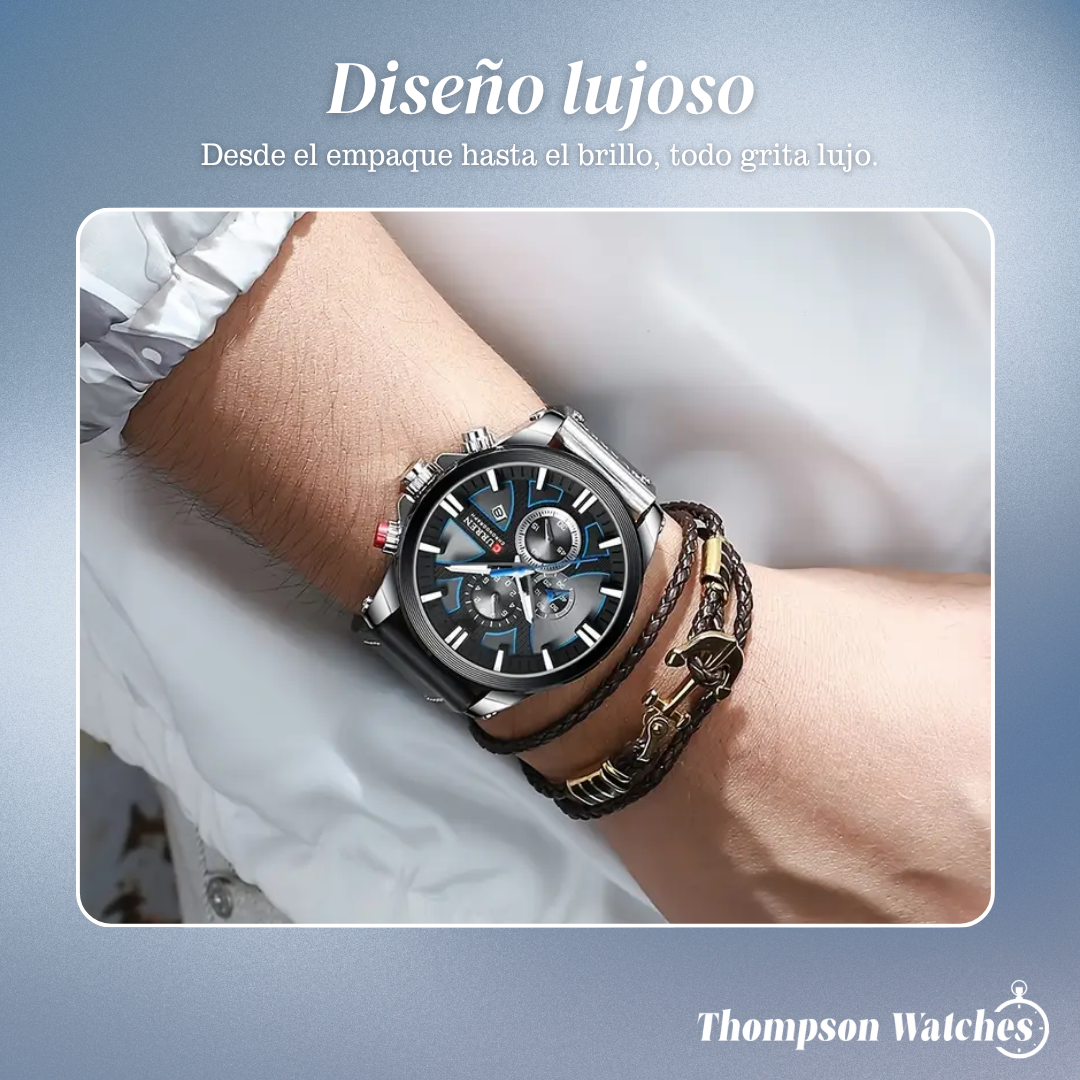 Easton | Reloj de cuarzo multifunción que brilla en la oscuridad para hombre | 49 mm