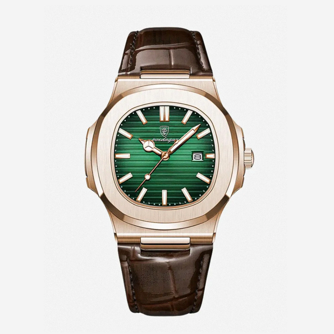 Elias | Estuche elegante combinado con una correa de cuero clásica | 40mm