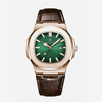 Elias | Estuche elegante combinado con una correa de cuero clásica | 40mm